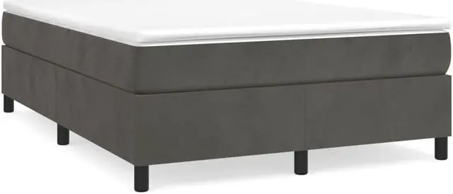 Alt view image 2 of 13 - vidaXL Bed Frame Box Spring Bed Frame Base Dark Gray 59.8"x79.9" Queen Velvet