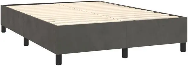Alt view image 3 of 13 - vidaXL Bed Frame Box Spring Bed Frame Base Dark Gray 59.8"x79.9" Queen Velvet