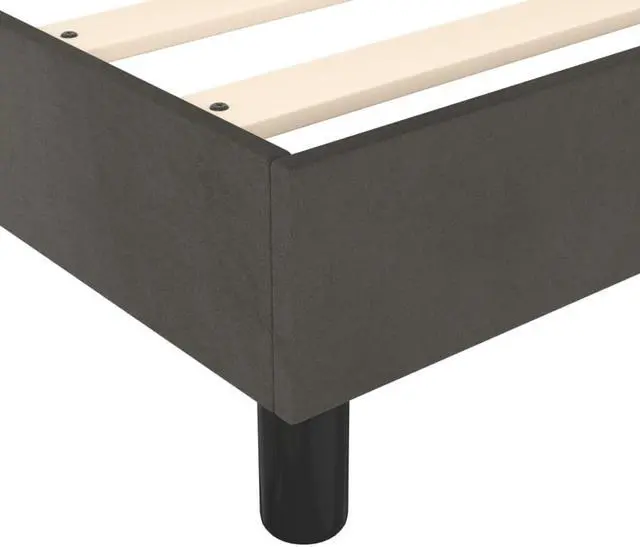 Alt view image 5 of 13 - vidaXL Bed Frame Box Spring Bed Frame Base Dark Gray 59.8"x79.9" Queen Velvet