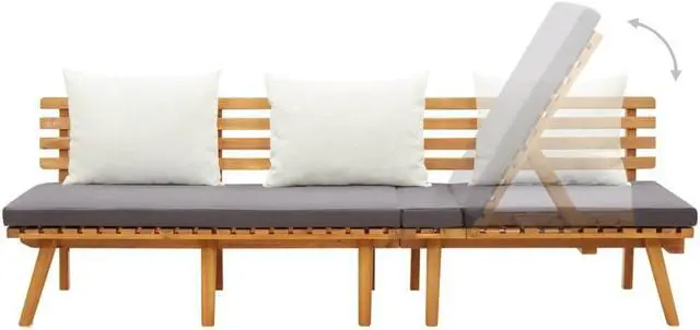 Alt view image 2 of 7 - vidaXL Sofa Bed Convertible Sleeper Sectional Sofa Bed Fabric Black and Gray