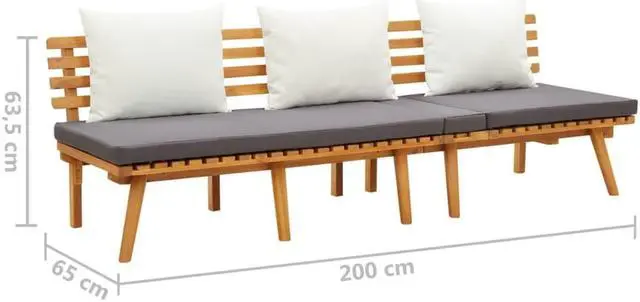 Alt view image 3 of 7 - vidaXL Sofa Bed Convertible Sleeper Sectional Sofa Bed Fabric Black and Gray