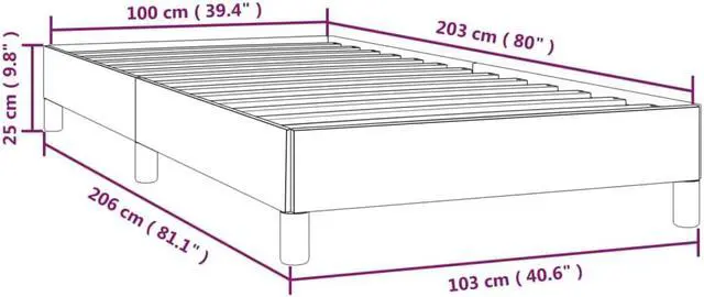 Alt view image 4 of 7 - vidaXL Twin XL Size Bed Frame with Plywood Slats, Platform Bed Frame, Fabric Upholstered Mattress Foundation, No Box Spring Needed & Easy Assembly, Light Gray, without Mattress