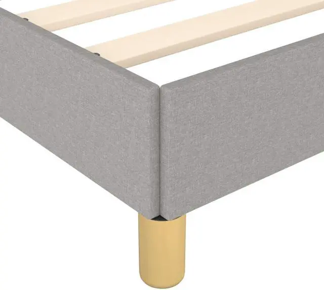 Alt view image 14 of 14 - vidaXL Twin XL Size Bed Frame with Plywood Slats, Platform Bed Frame, Fabric Upholstered Mattress Foundation, No Box Spring Needed & Easy Assembly, Light Gray, without Mattress