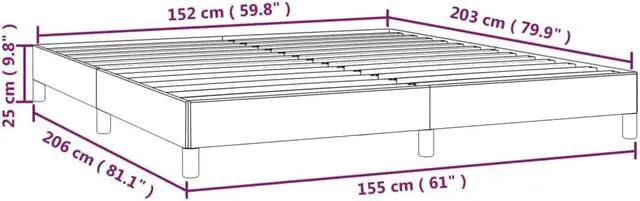 Alt view image 4 of 7 - vidaXL Queen Size Bed Frame with Plywood Slats, Platform Bed Frame, Fabric Upholstered Mattress Foundation, No Box Spring Needed & Easy Assembly, Light Gray, without Mattress