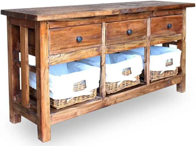 Alt view image 13 of 13 - vidaXL Sideboard Buffet Console Cabinet with Storage Recycled Teak and Steel