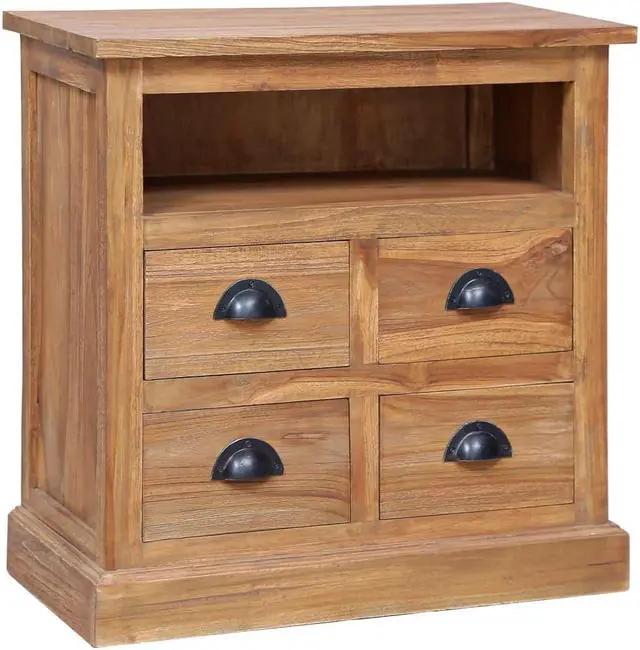 Alt view image 7 of 17 - vidaXL Side Cabinet 23.6"x11.8"x23.6" Solid Teak