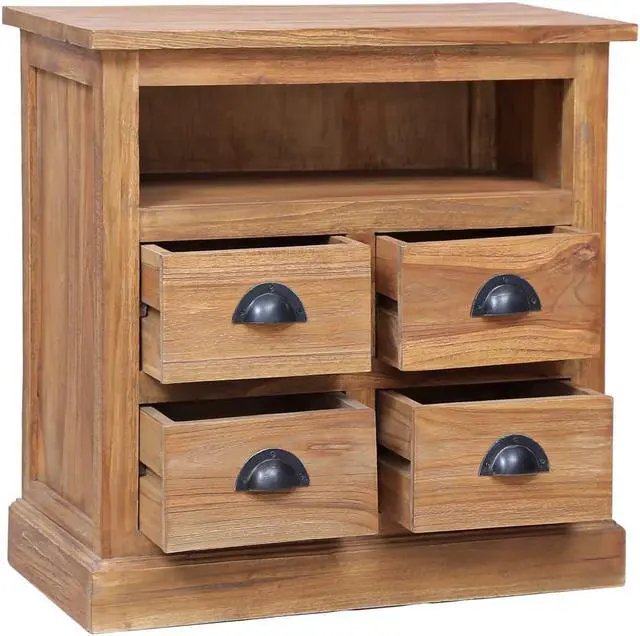Alt view image 8 of 17 - vidaXL Side Cabinet 23.6"x11.8"x23.6" Solid Teak