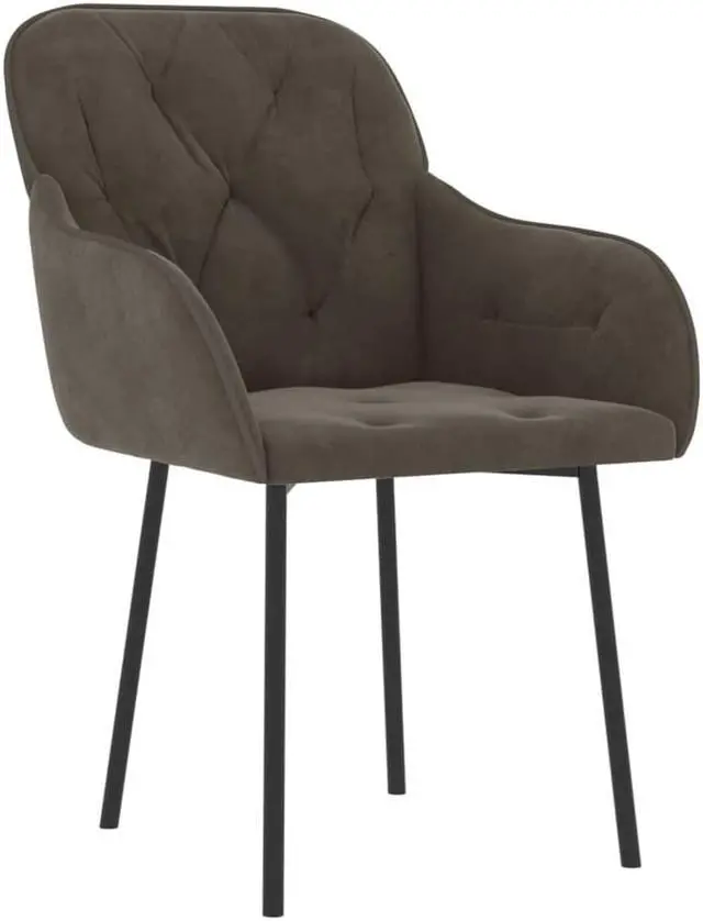 Alt view image 8 of 12 - vidaXL Dining Chairs 2 pcs Light Gray Velvet