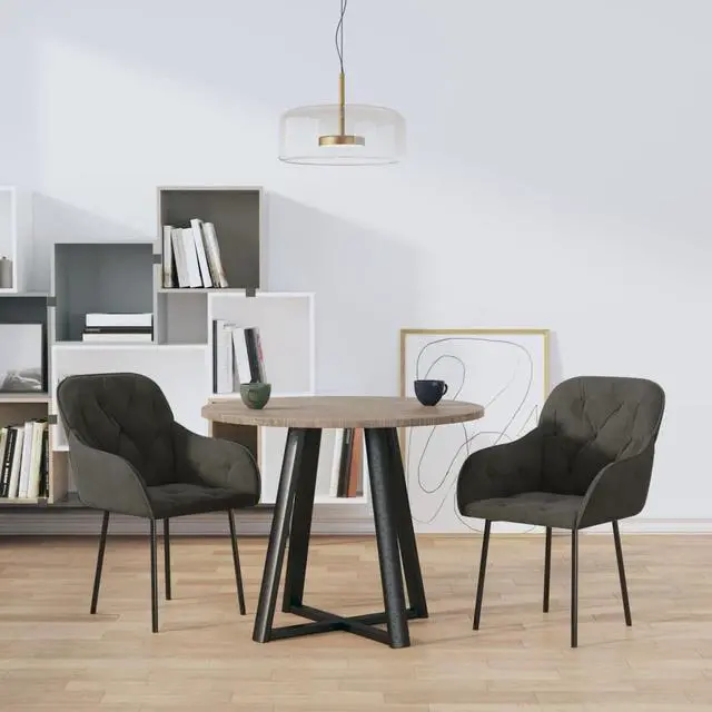 Alt view image 2 of 12 - vidaXL Dining Chairs 2 pcs Light Gray Velvet