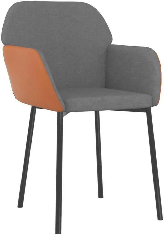 Alt view image 3 of 15 - vidaXL Dining Chairs 2 Pcs for Living Room Light Gray Fabric and Faux Leather