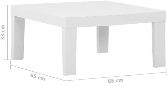 Alt view image 4 of 7 - vidaXL Patio Furniture Set 3 Piece Patio Bench Chair with Table Plastic White