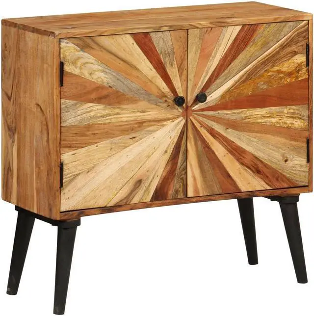 Main image of vidaXL Sideboard Buffet Console Cabinet for Kitchen Solid Wood Mango and Steel