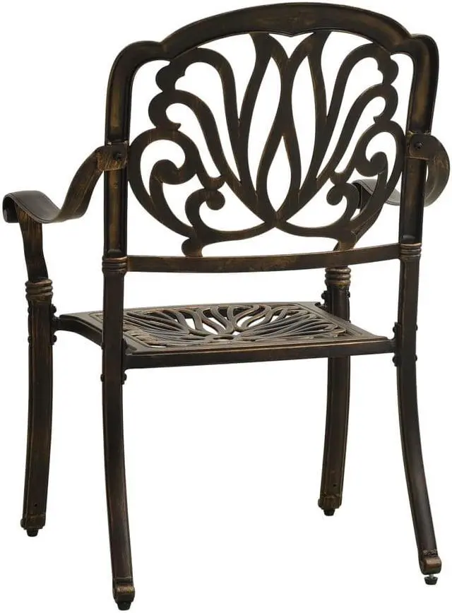 Alt view image 7 of 7 - vidaXL Bistro Set Table and Chair Bistro Table 3 Piece Cast Aluminum Bronze