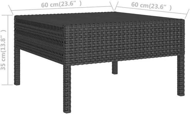 Alt view image 4 of 5 - vidaXL Garden Lounge Set Patio Sectional Sofa Couch 6 Piece Poly Rattan Black