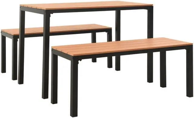 Main image of vidaXL Patio Bistro Set Chair with Tea Table and Cushions Solid Acacia Wood