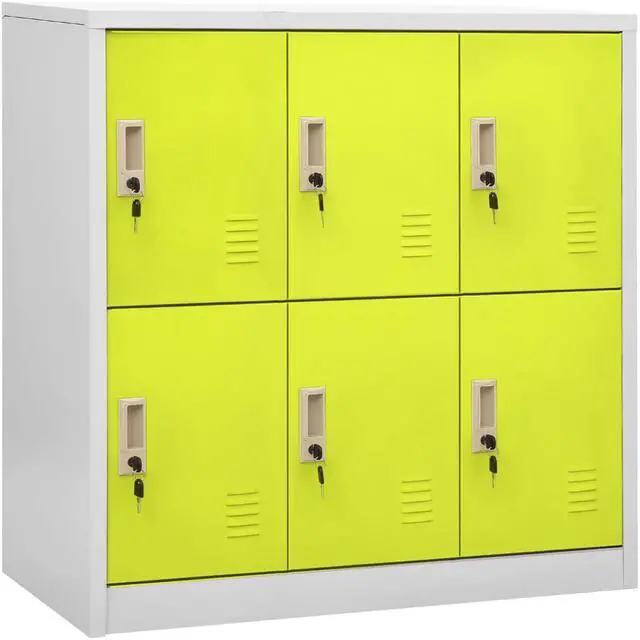 Alt view image 6 of 18 - vidaXL Locker Cabinet Storage Cabinet File Cabinet Light Gray and Green Steel