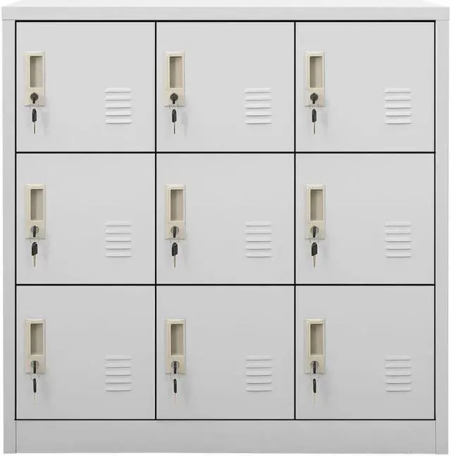 Alt view image 6 of 17 - vidaXL Locker Cabinet Office Storage Cabinet File Cabinet Light Gray Steel