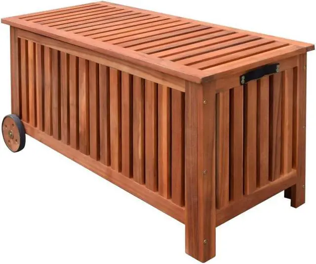 Alt view image 12 of 14 - vidaXL Outdoor Storage Deck Box Chest for Patio Cushions Garden Tools Solid Wood