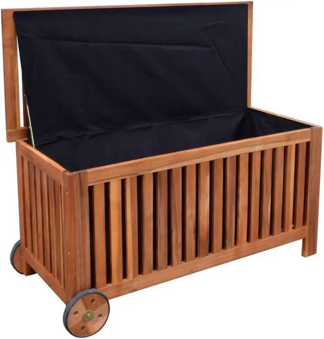 Alt view image 13 of 14 - vidaXL Outdoor Storage Deck Box Chest for Patio Cushions Garden Tools Solid Wood