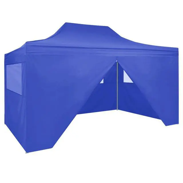 Alt view image 14 of 19 - vidaXL Professional Folding Party Tent with 4 Sidewalls 9.8'x13.1' Steel Blue