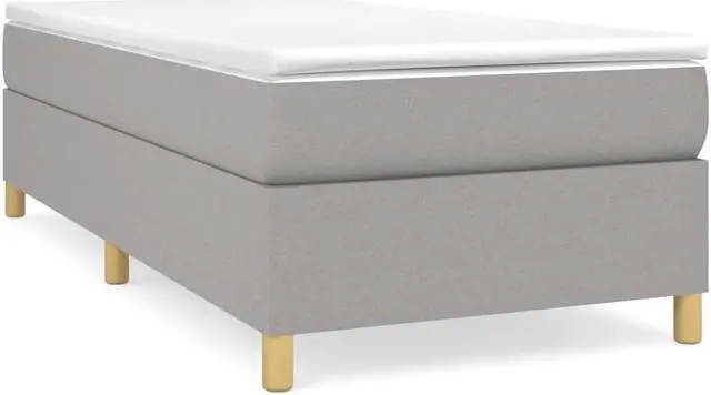 Alt view image 2 of 16 - vidaXL Bed Frame Base Bedroom Furniture Light Gray 39.4"x79.9" Twin XL Fabric