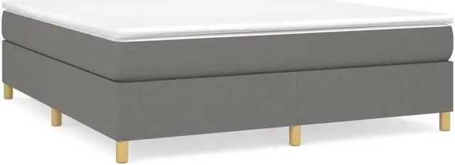 Alt view image 2 of 16 - vidaXL Bed Frame Box Spring Bed Frame Dark Gray 72"x83.9" California King Fabric