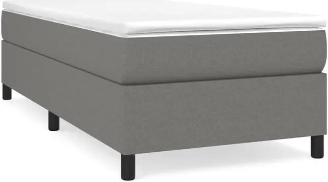 Alt view image 2 of 15 - vidaXL Bed Frame Base Bedroom Furniture Dark Gray 39.4"x74.8" Twin Fabric