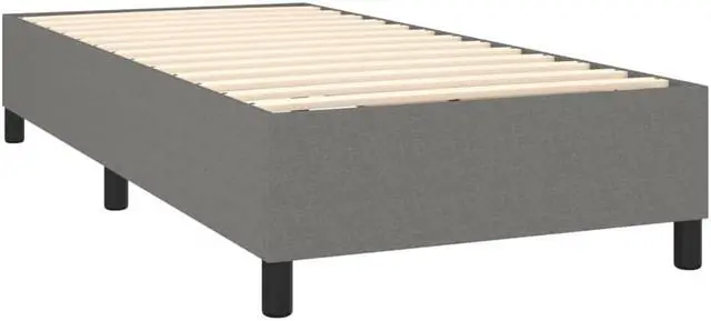 Alt view image 3 of 15 - vidaXL Bed Frame Base Bedroom Furniture Dark Gray 39.4"x74.8" Twin Fabric