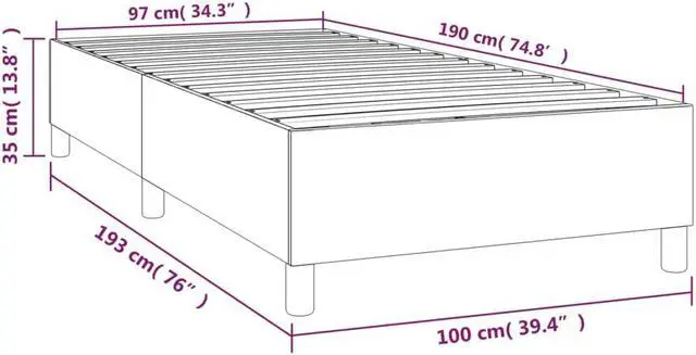 Alt view image 4 of 15 - vidaXL Bed Frame Base Bedroom Furniture Dark Gray 39.4"x74.8" Twin Fabric