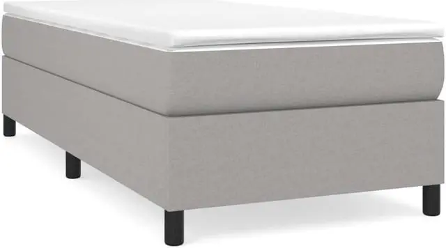 Alt view image 2 of 12 - vidaXL Bed Frame Base Bedroom Furniture Light Gray 39.4"x74.8" Twin Fabric