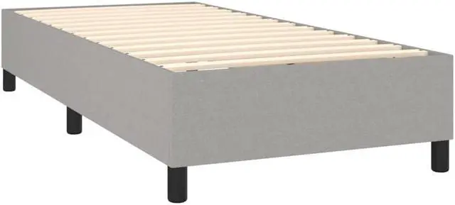 Alt view image 3 of 12 - vidaXL Bed Frame Base Bedroom Furniture Light Gray 39.4"x74.8" Twin Fabric