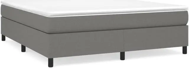 Alt view image 2 of 16 - vidaXL Bed Frame Upholstered Bedroom Furniture Dark Gray 76"x79.9" King Fabric