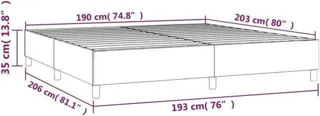 Alt view image 4 of 16 - vidaXL Bed Frame Upholstered Bedroom Furniture Dark Gray 76"x79.9" King Fabric