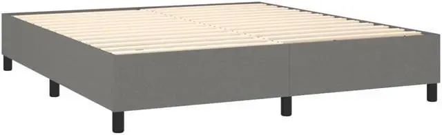 Alt view image 3 of 16 - vidaXL Bed Frame Upholstered Bedroom Furniture Dark Gray 76"x79.9" King Fabric