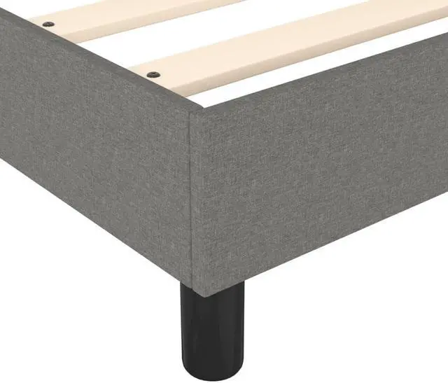 Alt view image 6 of 16 - vidaXL Bed Frame Upholstered Bedroom Furniture Dark Gray 76"x79.9" King Fabric