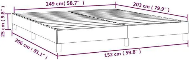 Alt view image 4 of 14 - vidaXL Bed Frame Base Bedroom Furniture Dark Gray 59.8"x79.9" Queen Velvet