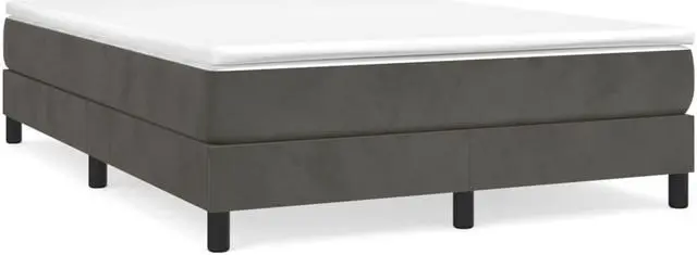 Alt view image 2 of 14 - vidaXL Bed Frame Base Bedroom Furniture Dark Gray 59.8"x79.9" Queen Velvet
