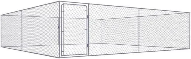 Main image of vidaXL Outdoor Dog Kennel Large Dog Crate Dog Cage Playpen Galvanized Steel