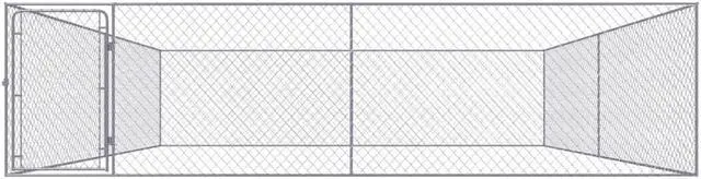 Alt view image 2 of 3 - vidaXL Outdoor Dog Kennel Large Dog Crate Dog Cage Playpen Galvanized Steel