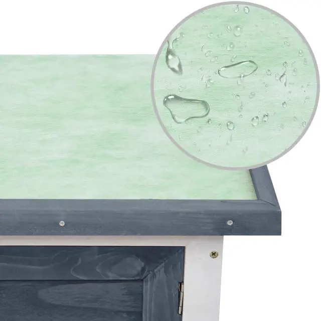 Alt view image 13 of 13 - vidaXL Outdoor Rabbit Hutch 1 Layer Gray Wood