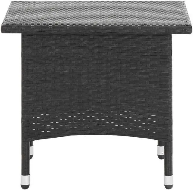 Alt view image 11 of 11 - vidaXL Tea Table Black 19.7"x19.7"x18.5" Poly Rattan