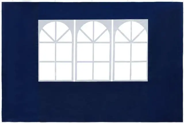 Alt view image 8 of 8 - vidaXL Party Tent Sidewall 2 Pcs Patio Canopy Sidewall with Windows PE Blue