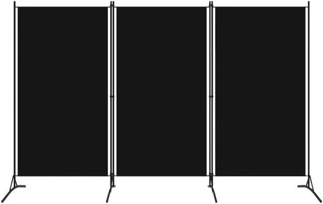 Alt view image 10 of 13 - vidaXL 3-Panel Room Divider Black 102.4"x70.9"