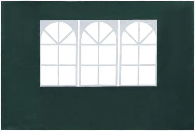 Alt view image 8 of 8 - vidaXL Party Tent Sidewall 2 Pcs Patio Canopy Sidewall with Windows PE Green