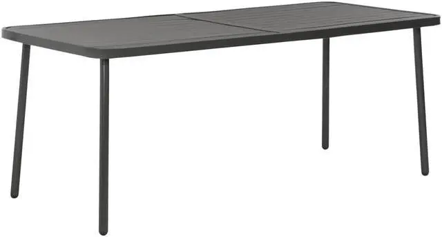 Alt view image 2 of 4 - vidaXL Patio Dining Set 9 Piece Patio Dining Table and Chairs Steel Dark Gray