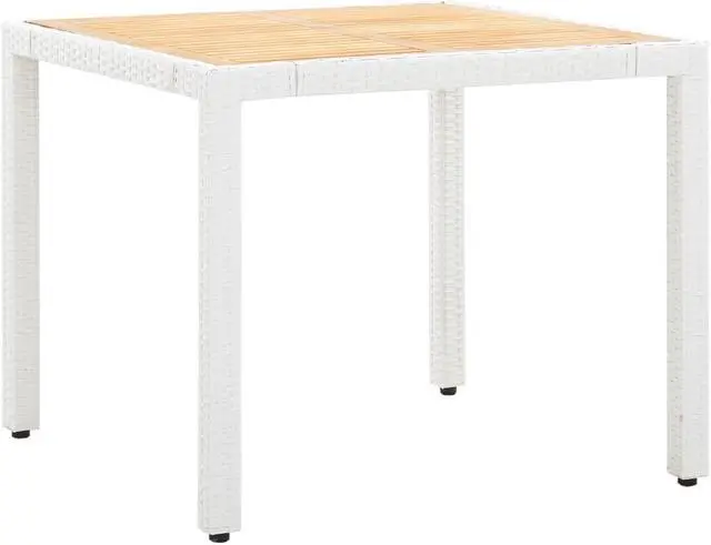 Alt view image 2 of 6 - vidaXL Patio Dining Set 5 Piece Outdoor Table and Chairs Poly Rattan White