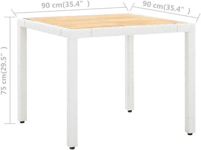 Alt view image 3 of 6 - vidaXL Patio Dining Set 5 Piece Outdoor Table and Chairs Poly Rattan White