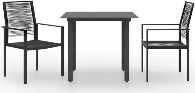 Main image of vidaXL Patio Dining Set 3 Piece Garden Outdoor Table and Chair Seat Furniture