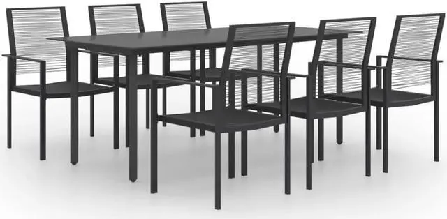 Main image of vidaXL Patio Dining Set 7 Piece Garden Outdoor Table and Chair Seat Furniture
