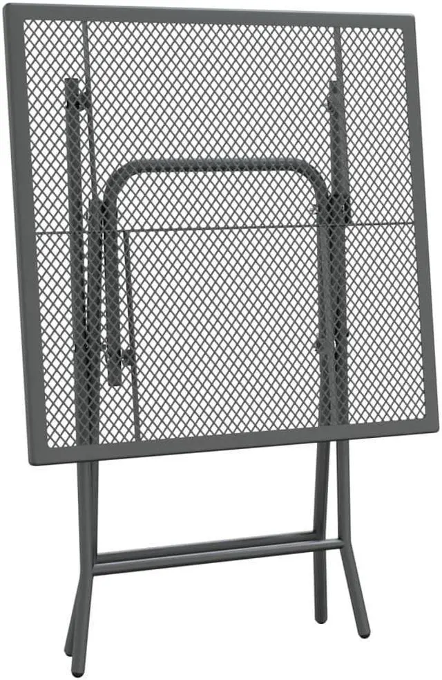 Alt view image 3 of 6 - vidaXL Patio Dining Set 3 Piece Expanded Metal Mesh Anthracite Garden Outdoor